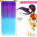 Colorful Curly 5-Clips In 20Inches Long Hair Extensions